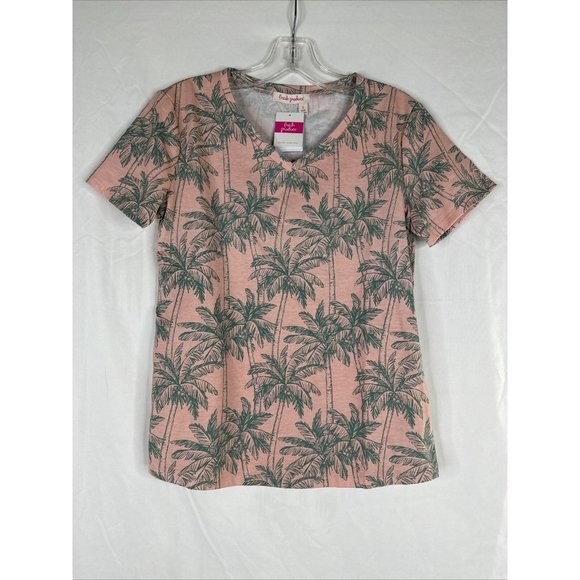 Fresh Produce Afternoon Palm V-next Top Womens Size S Blush‎ Pink Short Sleeve - Picture 1 of 14